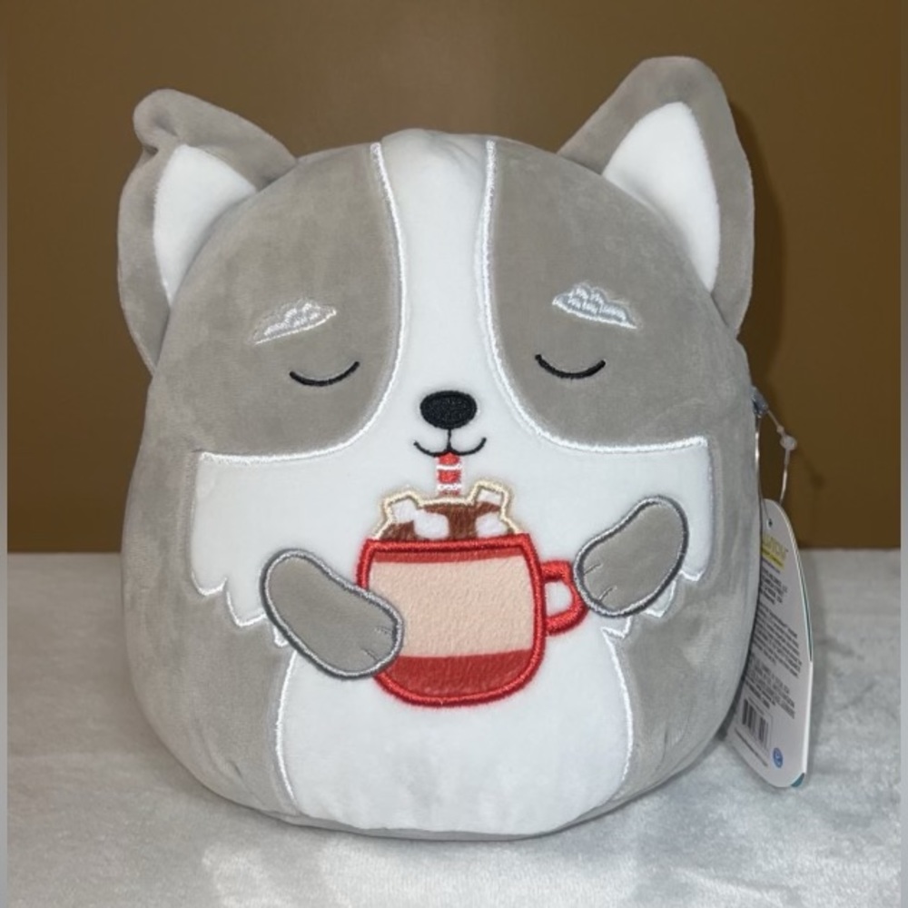Squishmallows 🦴☕️ Casmir the Husky with Hot Cocoa Gray Plush